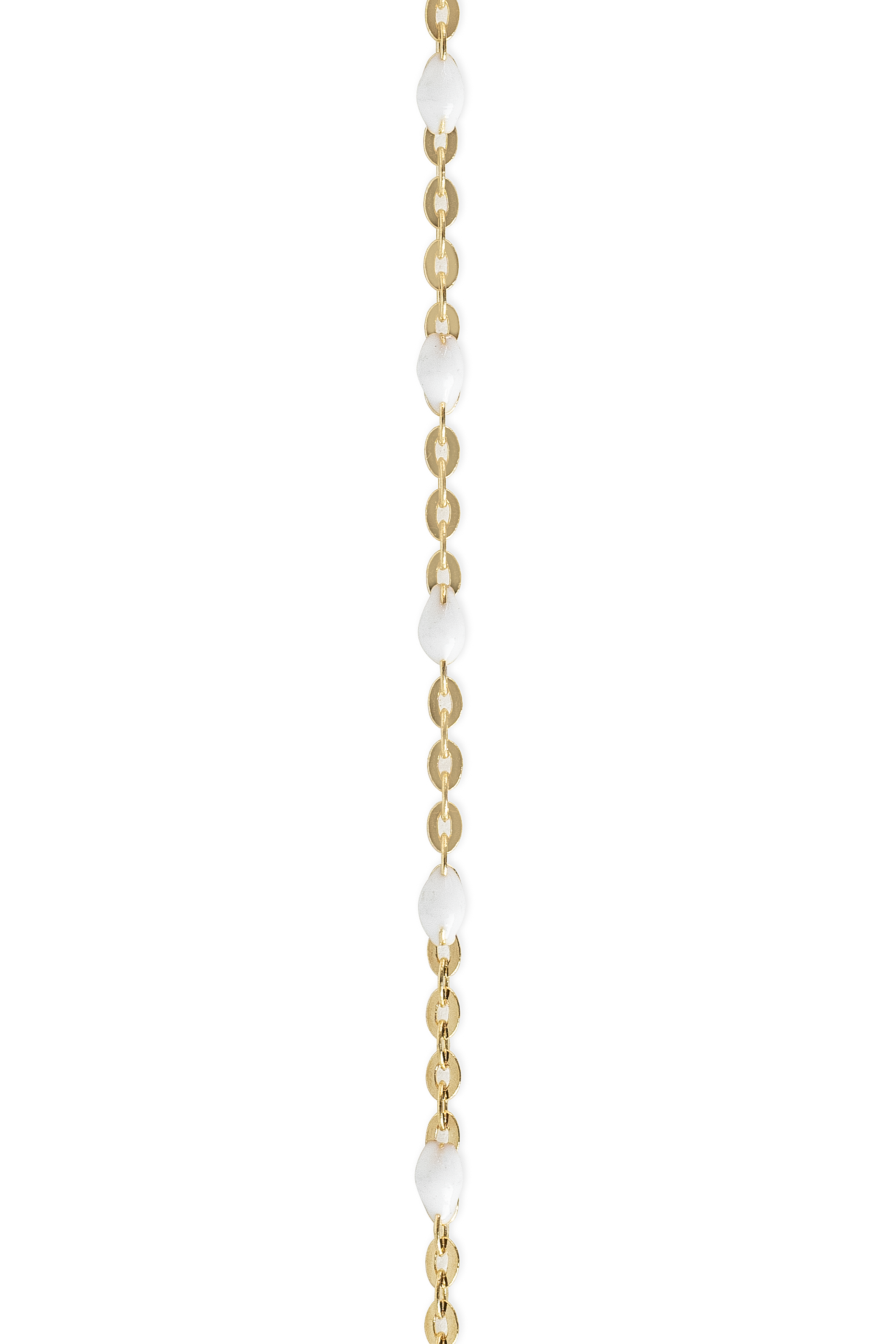 1.2mm white enamel cable chain in 14k yellow gold
