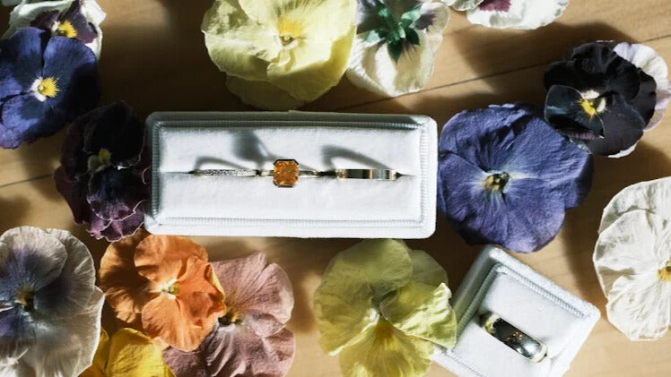 Close-up of a handcrafted engagement ring