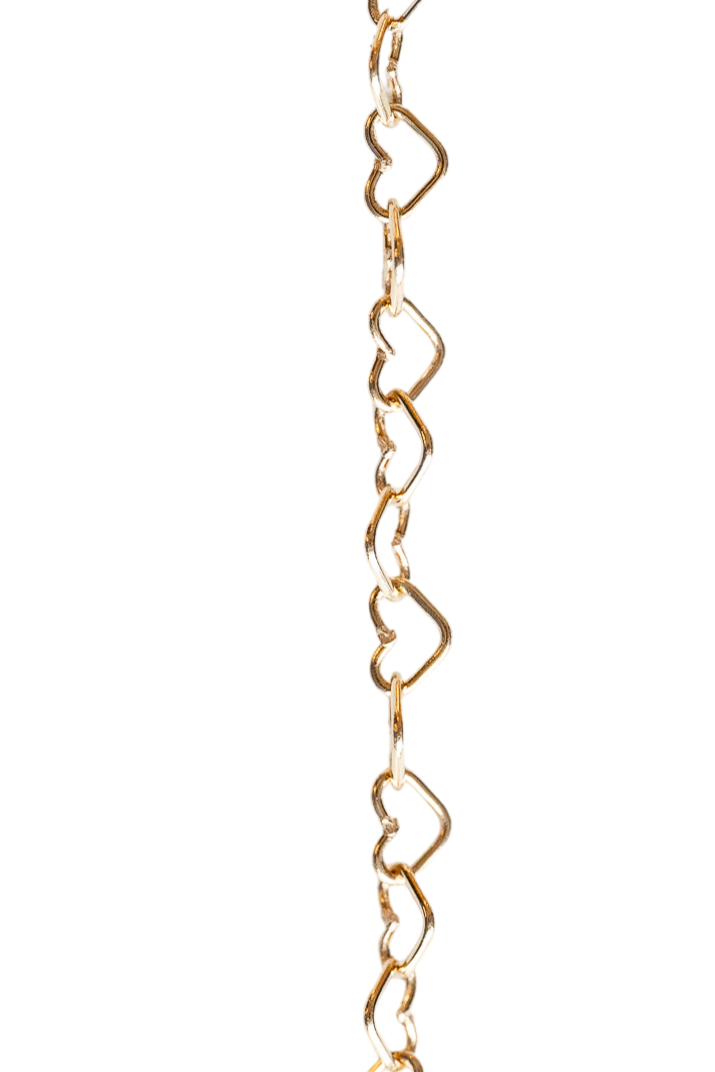 3.2mm heart chain in 14k yellow gold