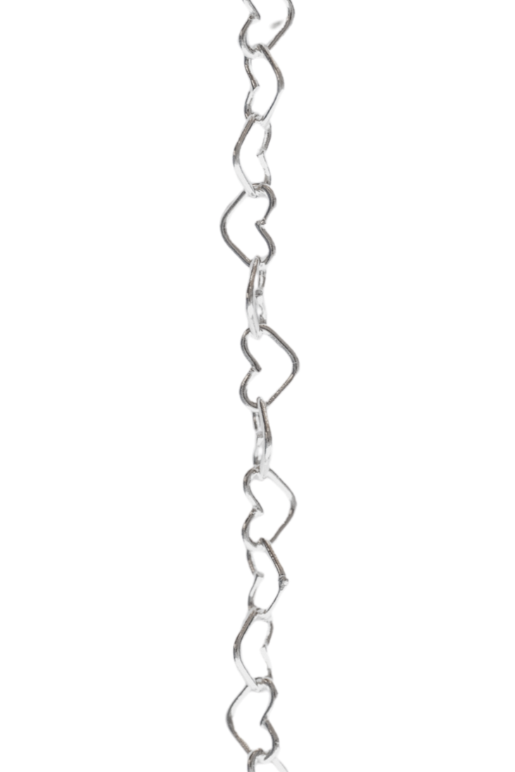 3.2mm heart chain in sterling silver