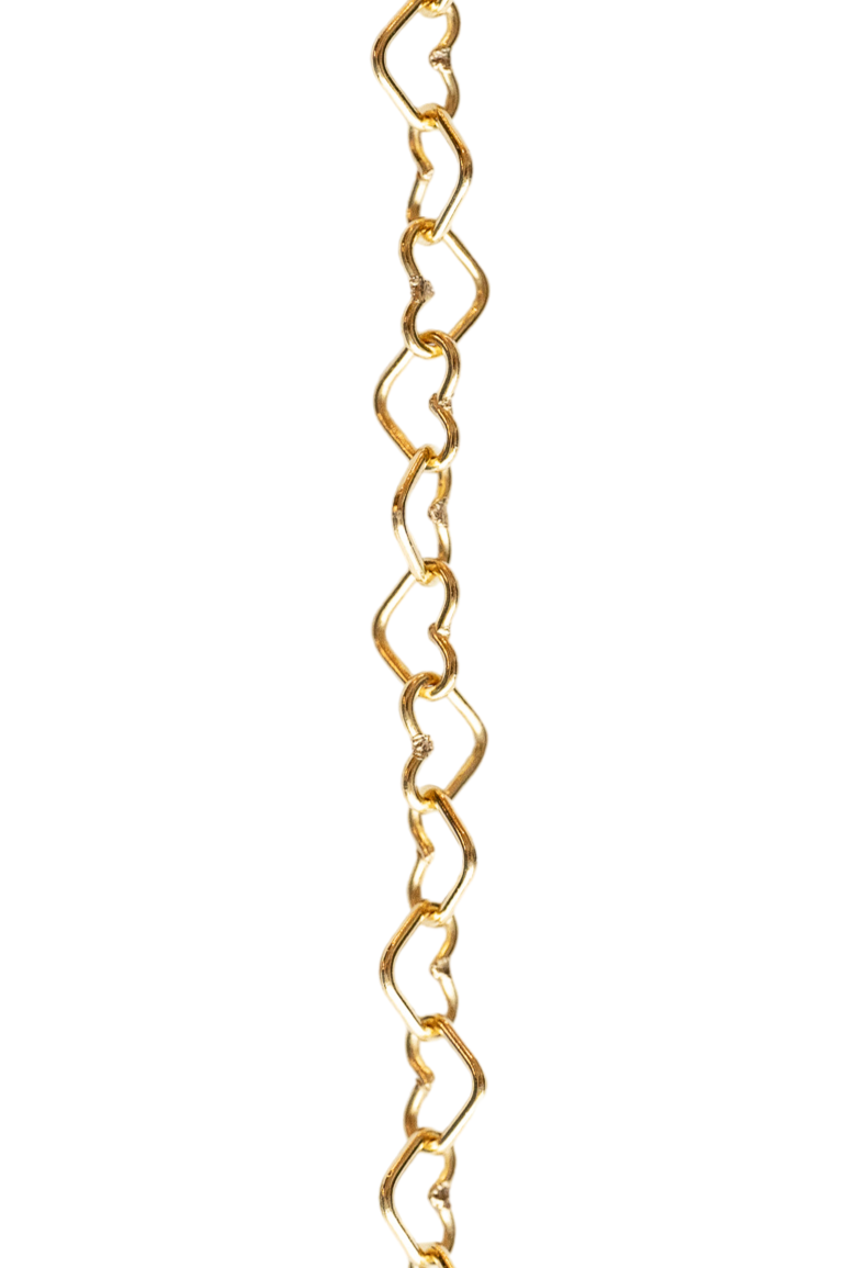 3.2mm heart chain in yellow gold-fill