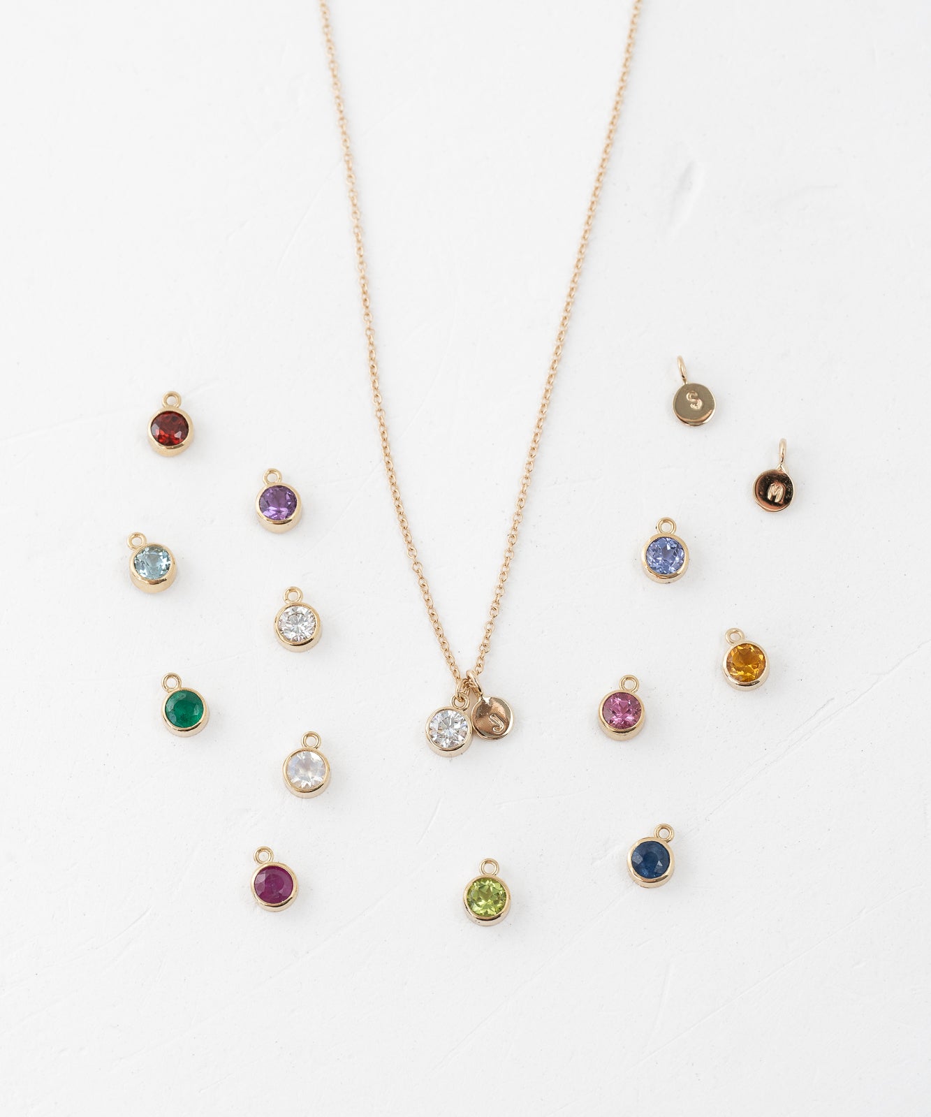 Azalea Necklace with floral design and gemstones