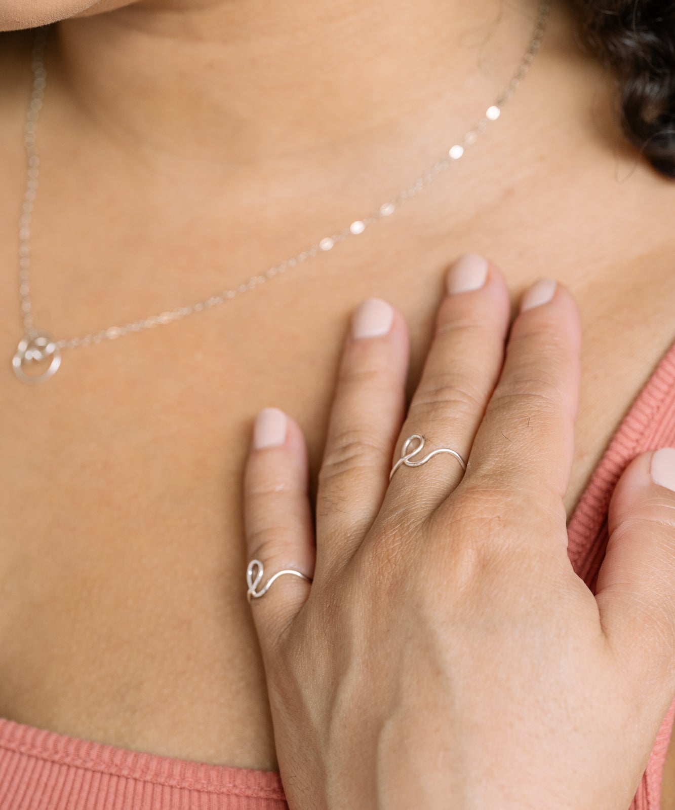 Elegant sterling silver calligraphy ring