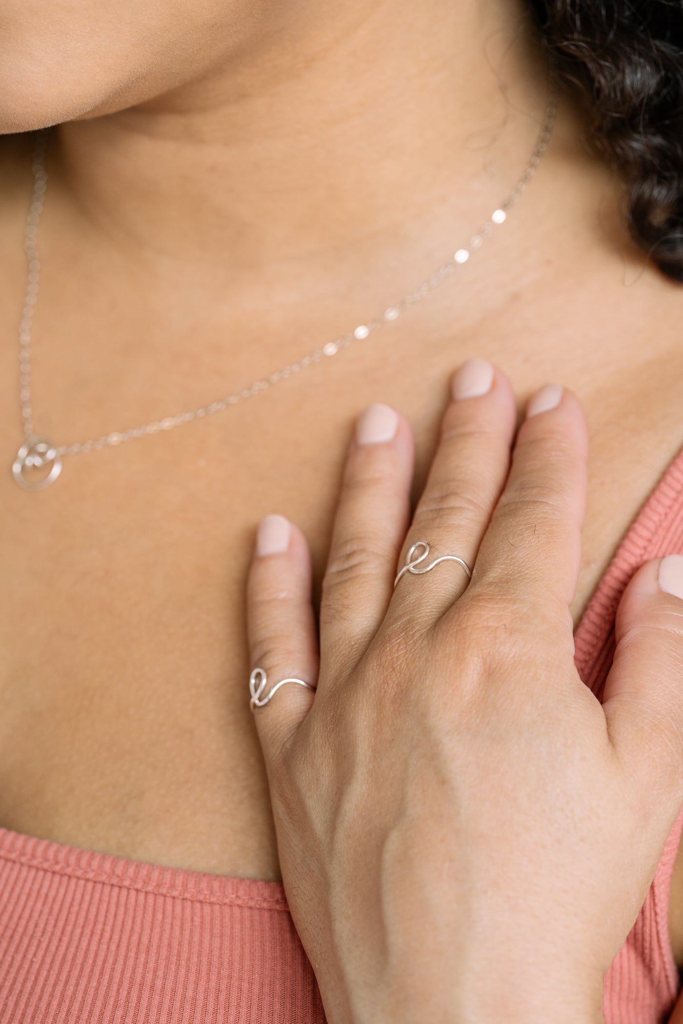 Elegant sterling silver calligraphy ring