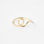 Elegant vermeil calligraphy ring with gold finish