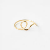 Elegant vermeil calligraphy ring with gold finish