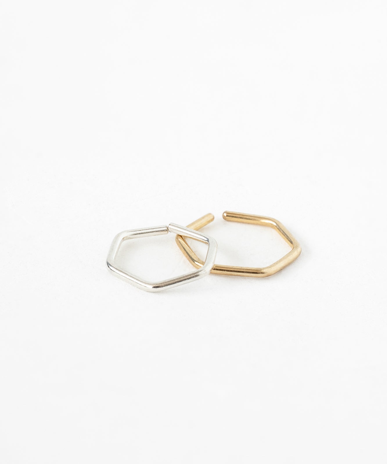 Gold-tone hexagon design Chemistry Mini Hoops