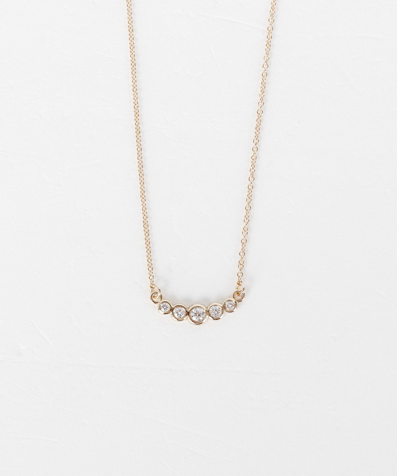 Crescent moon phase necklace with charms