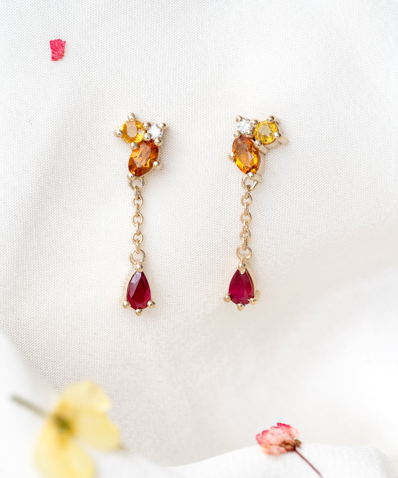 dew drop studs in golden