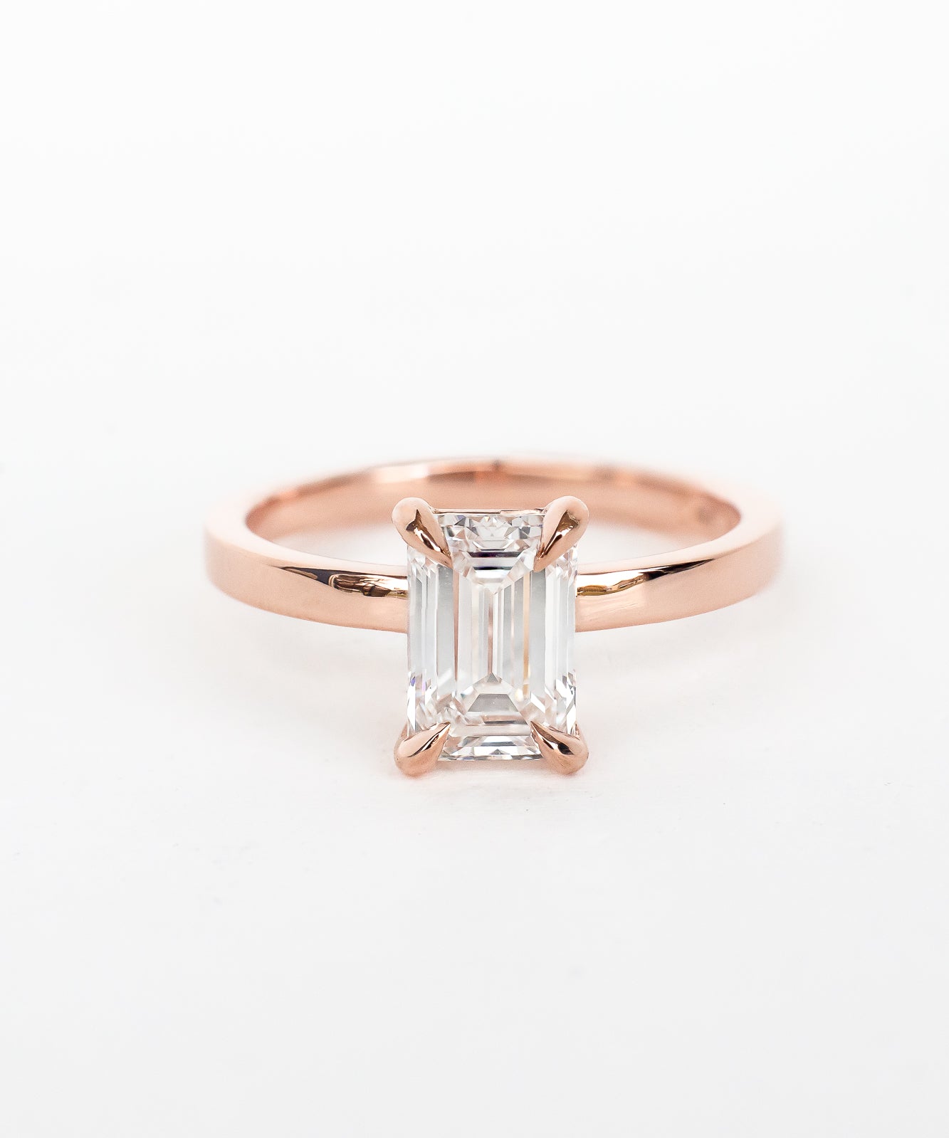 Emerald Venus Ring with Lab Diamond