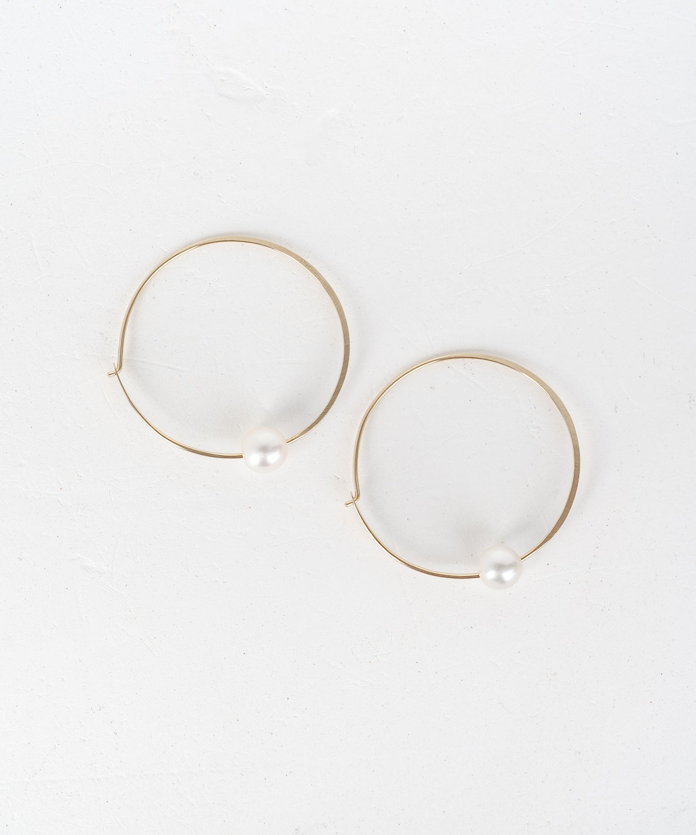 Gold half moon hoop earrings, modern design
