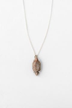 Minimalist solid silver vertical necklace close-up