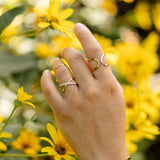 Close-up of elegant pave diamond ring