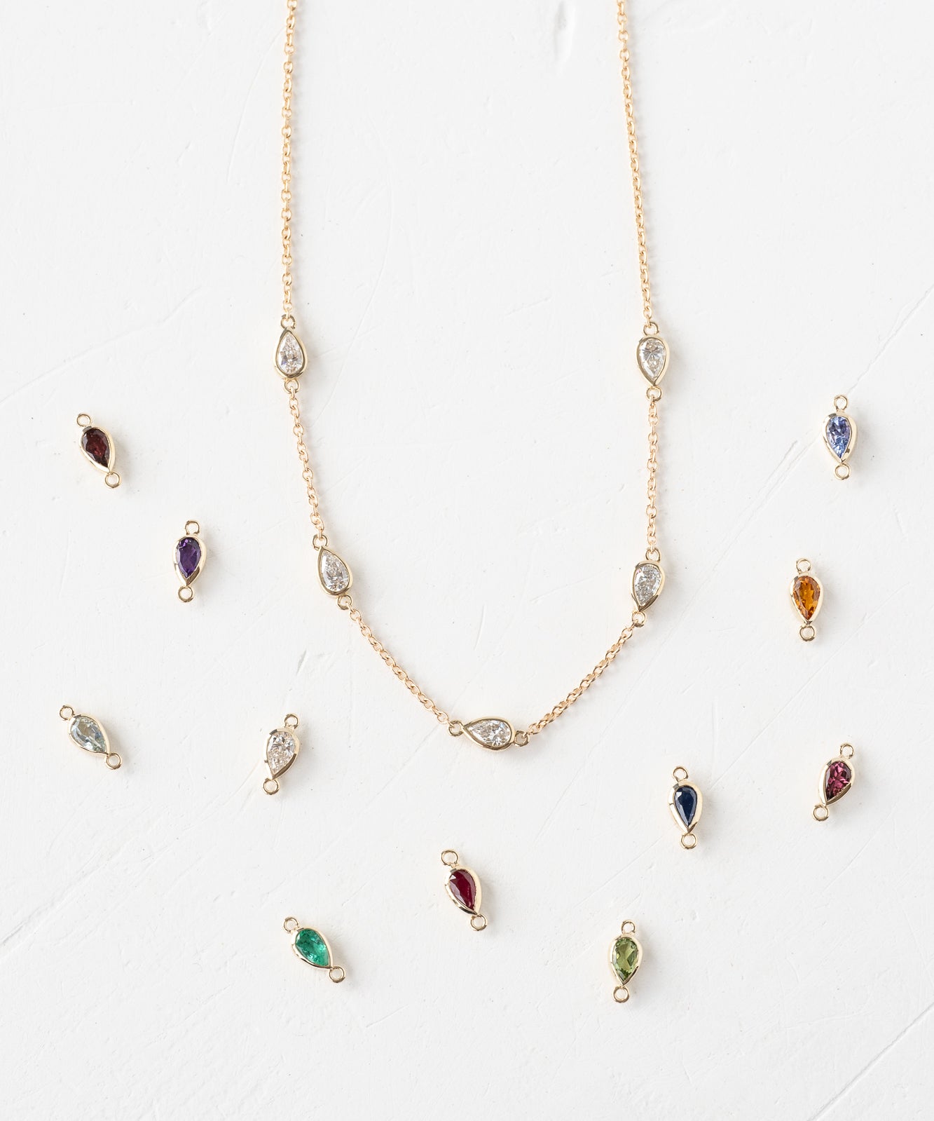 Elegant Reflection Necklace with Gemstones