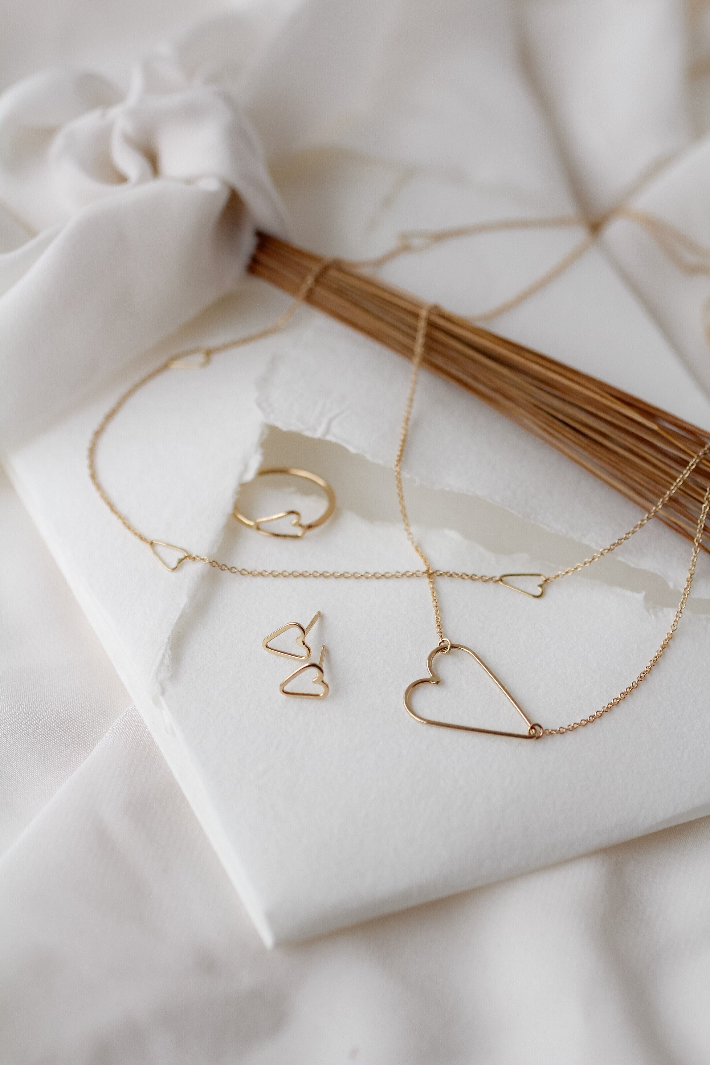 Valentine’s Day jewelry gift flat lay