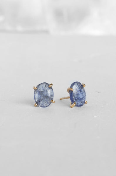 Tanzanite Rose Cut Studs