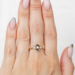 Model wearing Bellatrix Ring with diamond