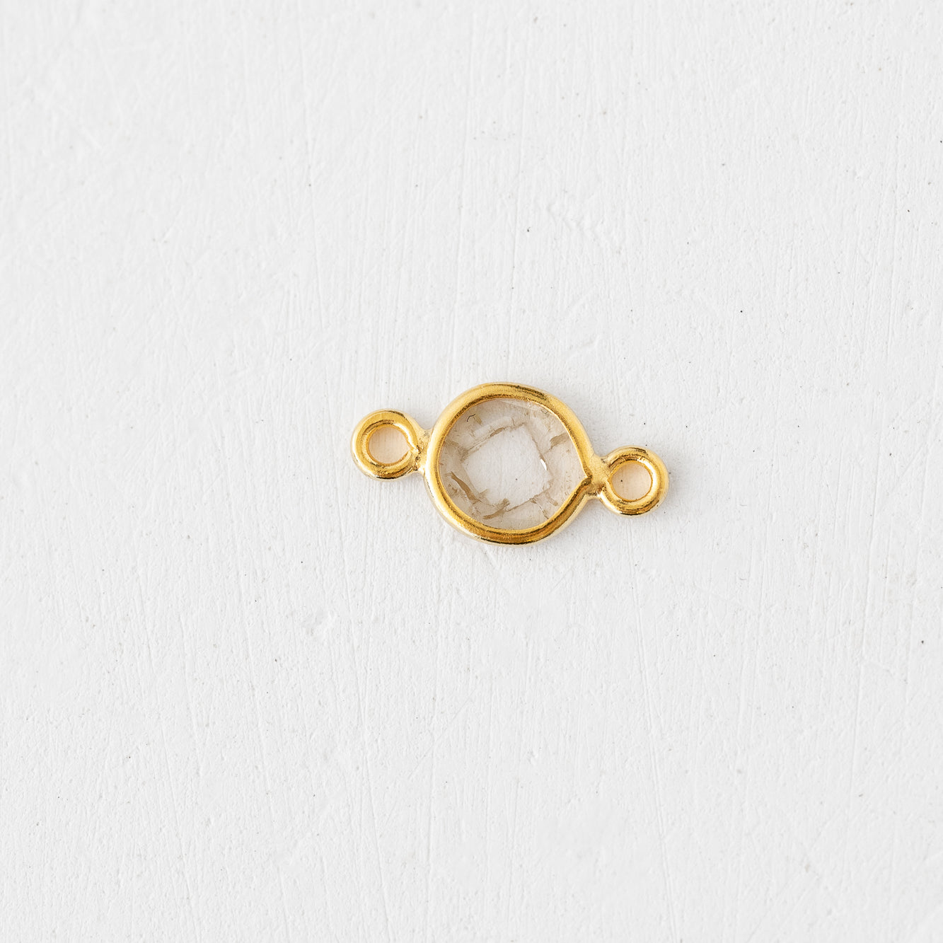 Gold tone stone and clasp with Forever Linked Diamond Slice 18k Charms.