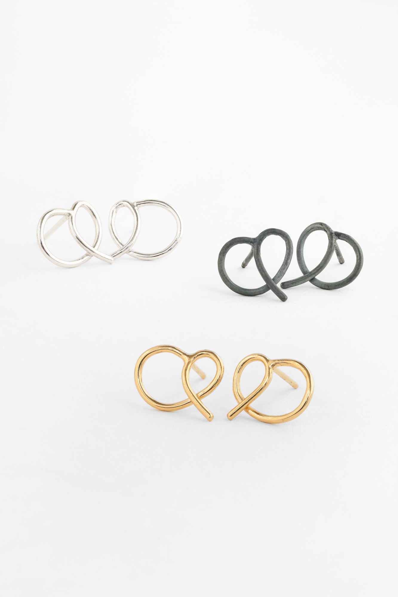 Calligraphy Loop Studs – Elaine B Jewelry
