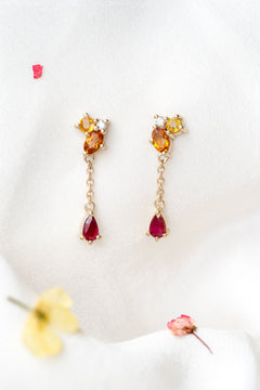 dew drop studs in golden