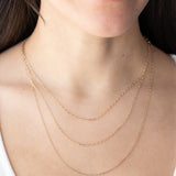 Small Figaro Chain Necklace in 14k Yellow Gold