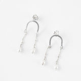 Ellipse Pearl Dangle Earrings