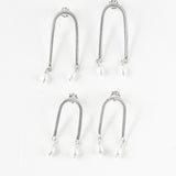 Arch Ellipse Pearl Dangle Earrings