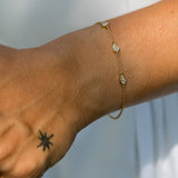 Yellow Gold and Lab Diamond Reflection Bracelet