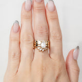 Emerald Venus Ring with Lab Diamond