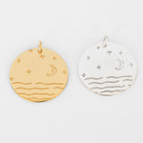 Illustrator Pendant with Moon & Stars
