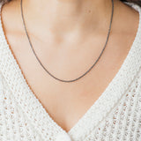 Oval Chain Necklace in Oxidized Sterling Silver