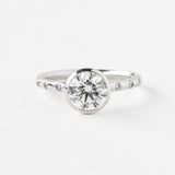 Round Aura Ring with Pavé & 1.54ct Lab Diamond