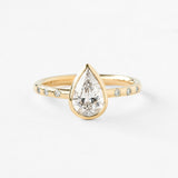 Pear Aura Ring with Pavé & 1.25ct Lab Diamond