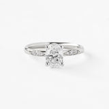 Oval Venus Ring with Pavé & 1.08ct Lab Diamond