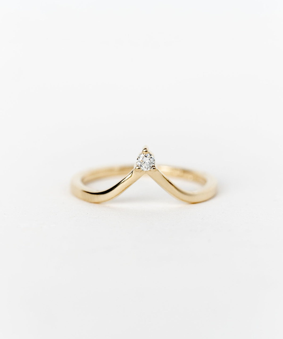 High Noon Ring with diamond in gold
