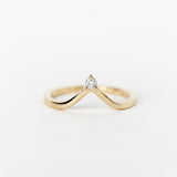 High Noon Ring with diamond in gold