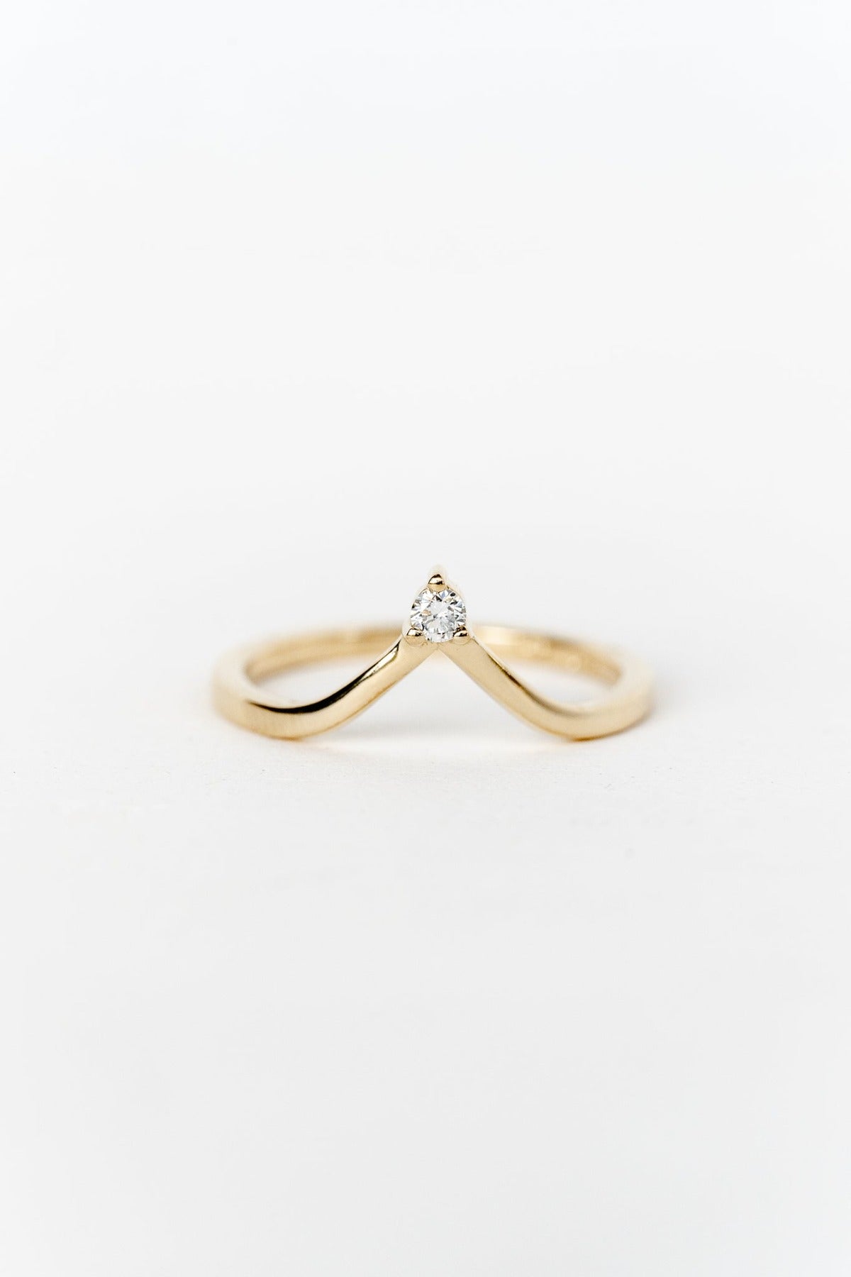 High Noon Ring with diamond in gold