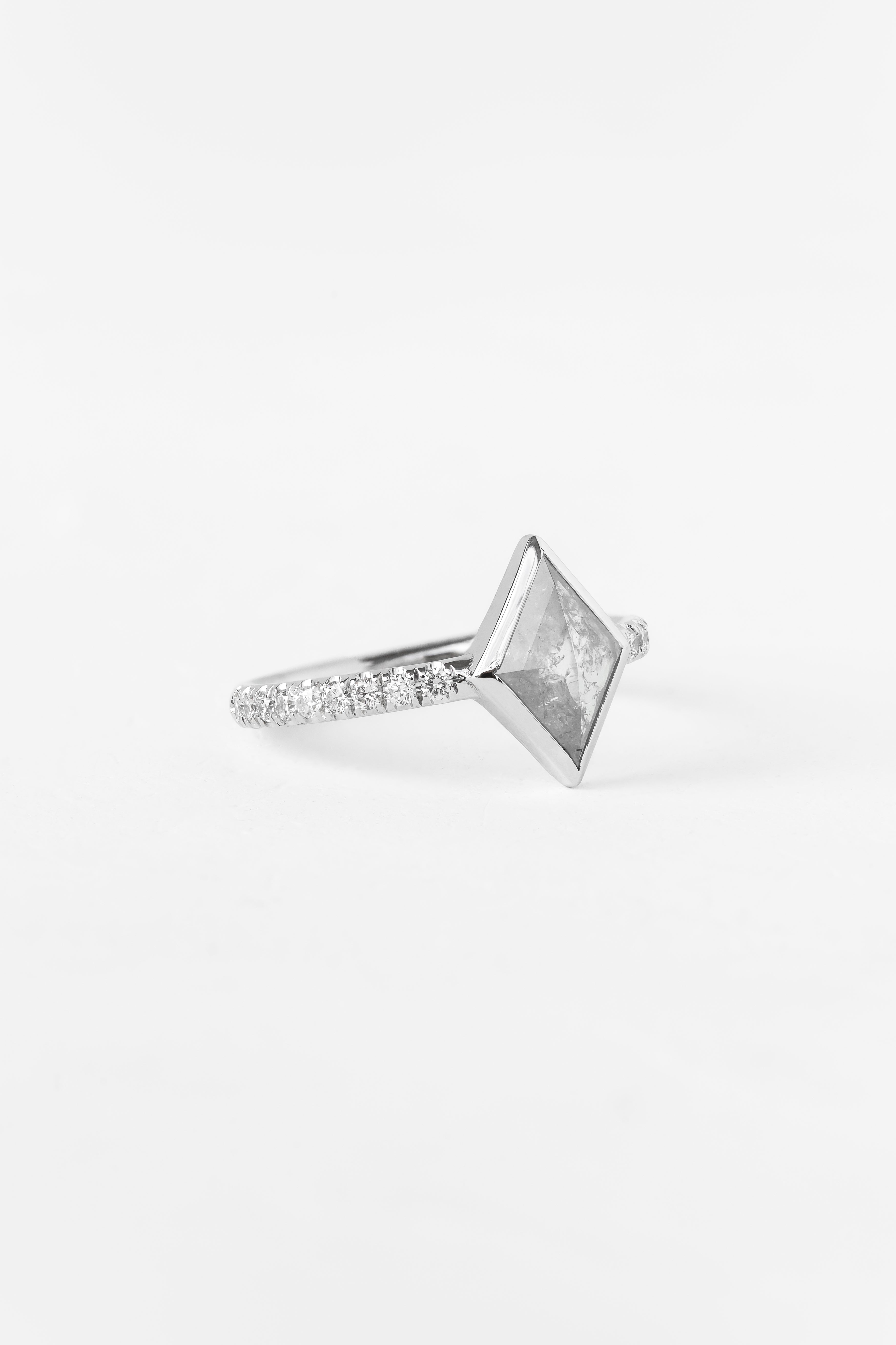 Kite Bellatrix Ring with 1.01ct Salt and Pepper Diamond