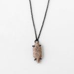 Oxidized vertical necklace on delicate chain