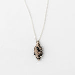 Speckled silver minimalist vertical necklace