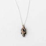 Speckled silver minimalist vertical necklace
