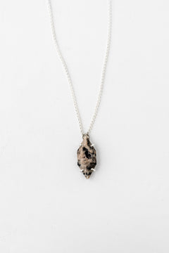 Speckled silver minimalist vertical necklace