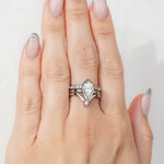 Marquise aura ring in white gold