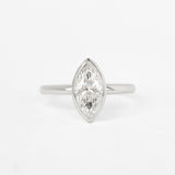 Elegant marquise aura ring with lab diamond