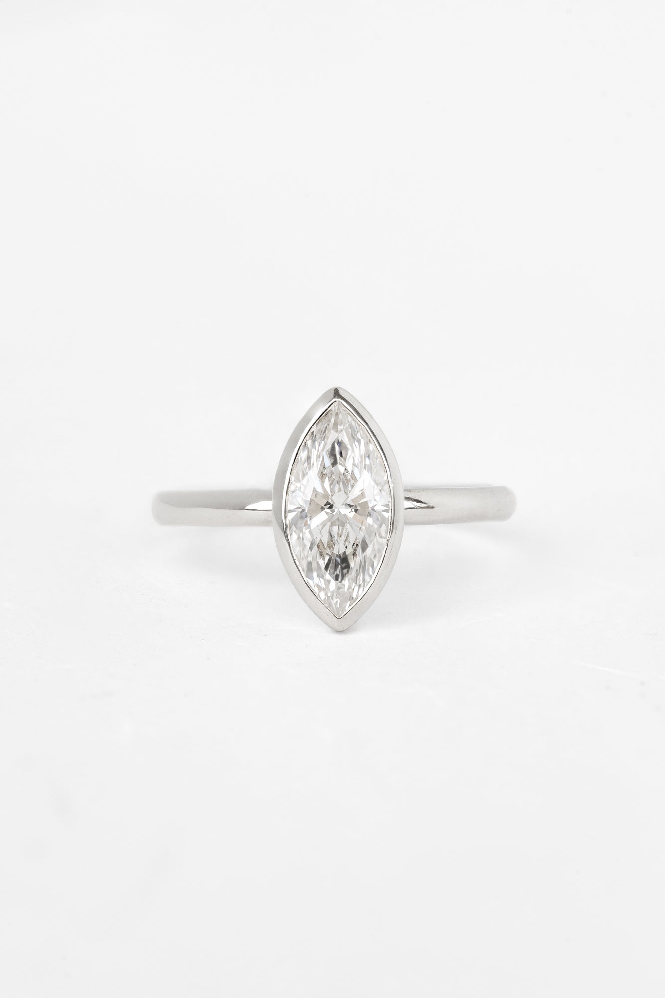 Elegant marquise aura ring with lab diamond