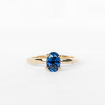 14k Yellow Gold Mars Ring with Sapphire