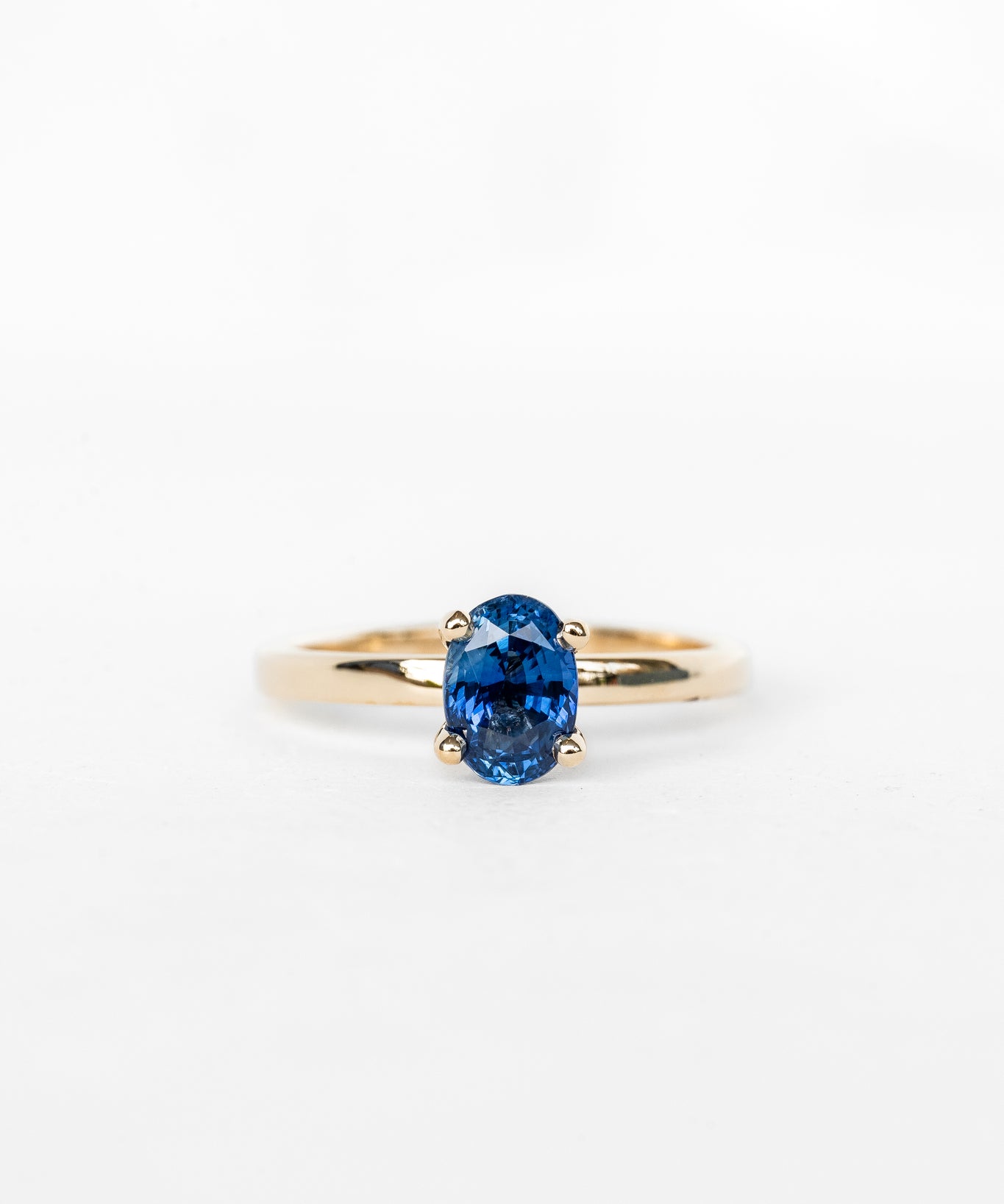 14k Yellow Gold Mars Ring with Sapphire