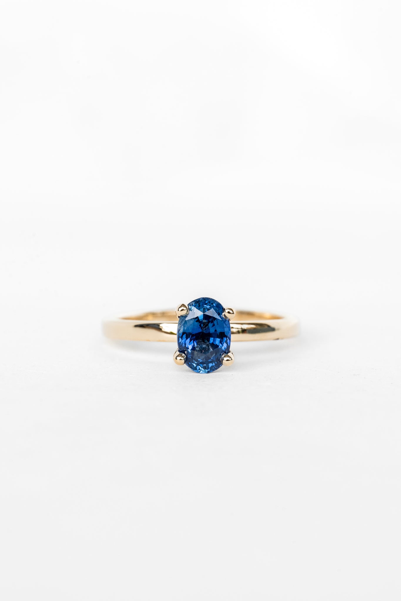 14k Yellow Gold Mars Ring with Sapphire