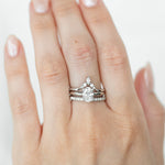 Elegant oval rings with sparkling gemstones