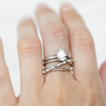 Stacked Oval Venus rings with gemstones